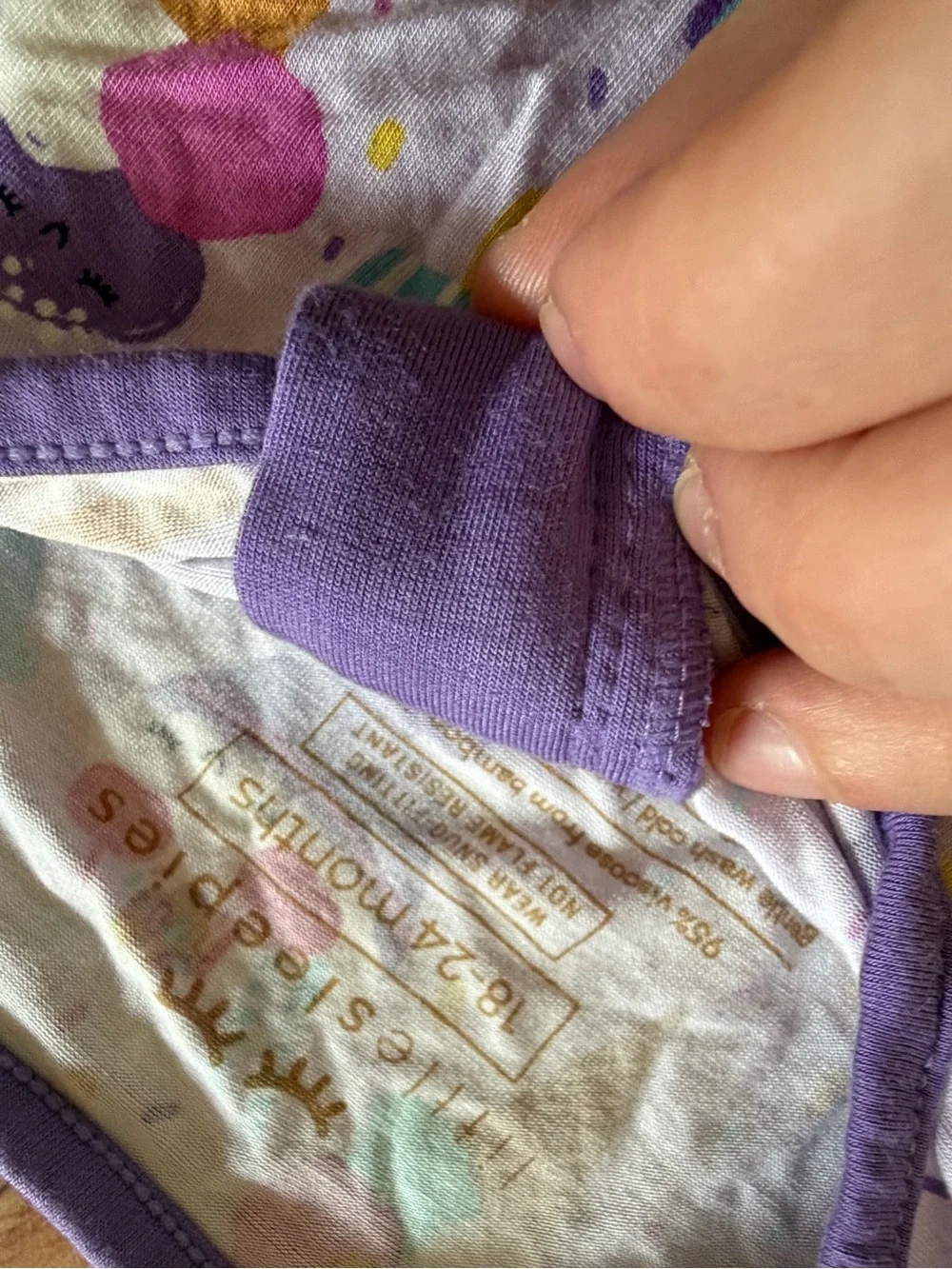 Little Sleepies Purple ice cream zippy girls 18-24